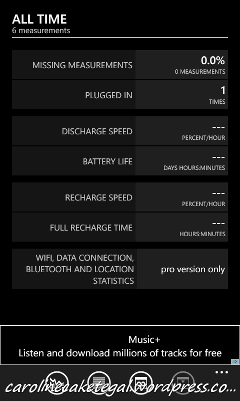 Status baterai dengan Kabel asli Nokia Lumia
